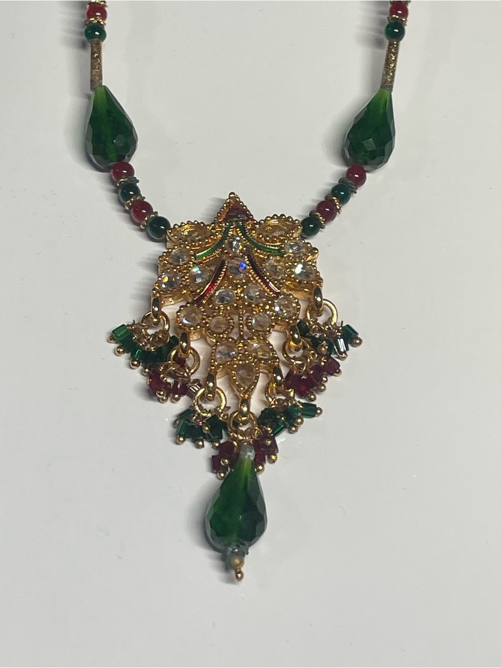 Beautiful vintage Egyptian gold plated with precious stones necklace